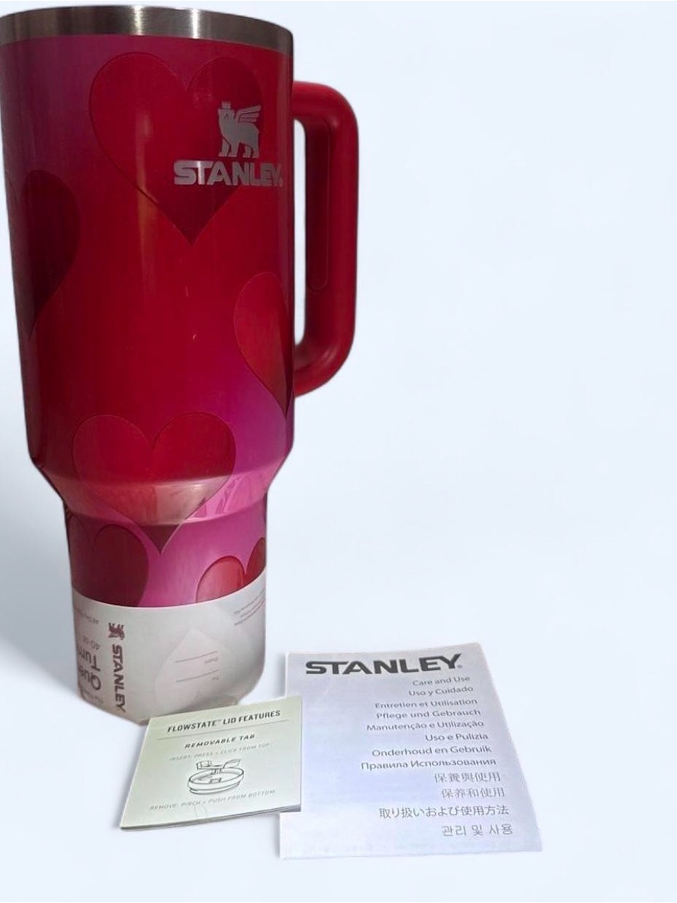 Nwt Limited Edition 40oz Target Exclusive Stanley Pink & Red Heart Handle Mug — image 3 of 6